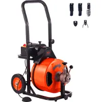 Vevor Afløbsrenser Elektrisk afløbssnegl 3048 x 1,3 cm Automatisk fremføring