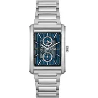 BOSS PRINCIPLE Link-bracelet watch with blue textured skeleton dial