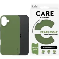 PanzerGlass CARE by - Bagsidecover til mobiltelefon - termoplastisk polyuretan (TPU), silikonebelægning - skarpt grøn - for Apple iPhone 16 Plus