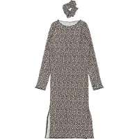 The New Kjole/Scrunchie - TnPet - Feather Gray AOP - - 5-6 år (110-116) - Kjole