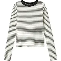 Name it Bluser & t-shirts 'NLFHINAJA' mørkegrå / hvid