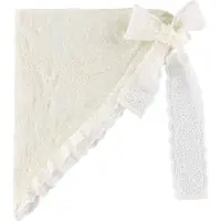 By Stær Tørklæde - 63x37 cm - Amara - Råhvid m. Blonder - - OneSize - Tørklæde