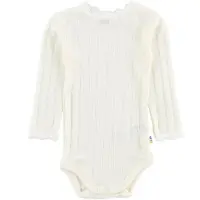 Joha Body - Uld/Silke - L/Æ - Creme m. Hulmønster - - 90 - Body L/Æ