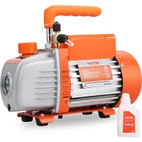 Vevor 1/5 HK enkelttrins vakuumpumpe, 3,5 CFM, 220-240V AC klimaanlægsvakuumpumpe, 0,6 cm SAE-han 1,27 cm ACME-hanindgang, til HVAC-reparation, kølevedligeholdelse, harpiksaftabning