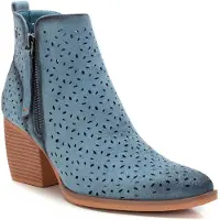 Refresh Refreshtil kvinder. 17251901-JEANS Ankelstøvler i læder 172519 blå (38), 5-8 cm, Lynlås, Casual