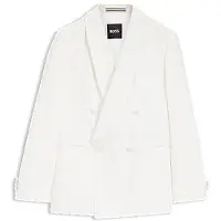 BOSS Slim fit jakke i hørtwill