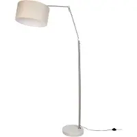 QAZQA Gulvlampe stål med lysegrå skærm 50 cm - Editor
