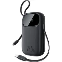 Baseus EnerFill FC31 20000mAh 22.5W Powerbank with Digital Display and 2 Built-in Cables (USB-C + Lightning) - Black - 20000 mAh