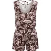 Ragwear Jumpsuit 'Zella' mørkebrun / hvid