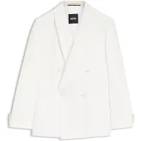 BOSS Slim fit jakke i hørtwill