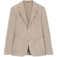 BOSS Regular fit blazer i mønstret hørblanding