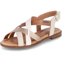 Pikolinos Sandaler med rem 'Algar' elfenben / lysebeige / brun / guld