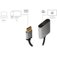 Logilink CDA0108, 0,15 m, DisplayPort, HDMI, Hanstik, Hunstik, Lige