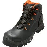 Uvex 2 MACSOLE, Unisex, Voksen, Sikkerhedsstøvler, Sort, Orange, A, E, ESD, FO, HI, HRO, P, S3, SRC, WRU, Snørrelukning