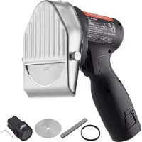Vevor Elektrisk Shawarma-kniv, 80W Trådløs Batteri Professionel Tyrkisk Kniv, Kommerciel Rustfrit Stål Gyroskærer, Doner Kebab Kødskæremaskine med 2 Klinger, Φ4"/100mm, 0-8mm Justerbar Tykkelse
