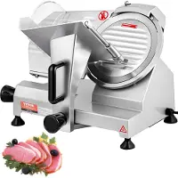 Vevor Kommerciel Kødskæremaskine, 200W Elektrisk Deli-Food Slicer, 350-400 RPM Kødskæremaskine med 20,3 cm Kulstofstålblad, 0-1,2 cm Justerbar Tykkelse Elektrisk Kødskæremaskine til Hjemme- og Kommerc