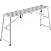 Vevor arbejdsplatform, 4 gear justerbar højde, foldbar stige i legeret stål, bærbar stilladsplatform, 880 lb lastekapacitet, skridsikre gummifødder, gipsvægsmalerskammel, rengøring og vask