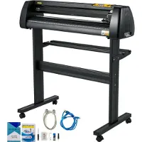 Vevor vinylskærer, 34 tommer papirfremføringsskæreplotterpakke med justerbar kraft og hastighed, vinylprinter, LCD-skærm, Windows-kompatibelt skiltefremstillingssæt med Signmaster-software