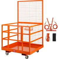 Vevor gaffeltruck sikkerhedsbur arbejdsplatform 43X45in 1400lbs m/ hjul til antenne