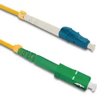 Qoltec - Patchkabel - LC/UPC enkelttilstand (han) til SC/APC enkelttilstand (han) - 25 m - fiberoptik - simplex - 9 / 125 micron - G.652D - halogenfri - gul