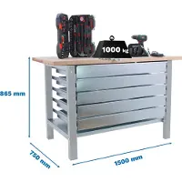 Simonwork (bancos De Trabajo) Bt6 Pro 5box Arbejdsbord 865x1500x750 Mm