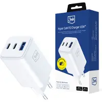 3MK Hyper GaN PD-oplader 65W USB-C USB-A vægoplader