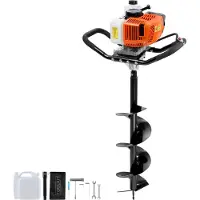 Vevor gasstolpehulgraver 63CC 2400W med 8” bor og 1 forlængerstang