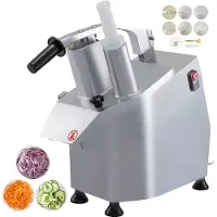 Vevor JKC-300 Elektrisk grøntsagsskærer med 6 x skæreskiver, foodprocessor 550W grøntsagsprocessor Rustfrit stål + støbt aluminiumslegering