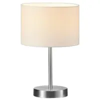 TRIO Hotel, Nikkel, Hvid, Stof, Metal, Soveværelse, Stue, E14, 1 pære(r ), 40 W