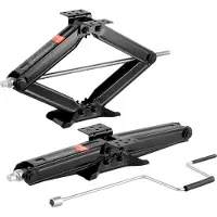 Vevor 5000 lbs RV saksdonkrafte, 4-23,4 tommer RV stabilisator nivelleringssaksdonkrafte, sæt med 2, kraftig stabilisatordonkraft med håndsving, topnøgle og vaterpas, bøjes eller deformeres ikke let