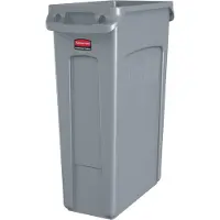 Rubbermaid Affaldsspand, Slim Jim, grå, plast, 87 l
