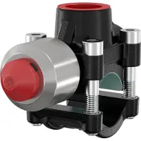 Flamco T-Plus 1.1/2-1.1/4 25b - Anboringstee, sort coated. Click-in bolte.Ikke til brugsvand