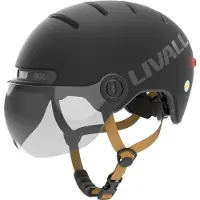 LIVALL L23 sort 58-62 cm hjelm med LED/SOS-beskyttelsesglas