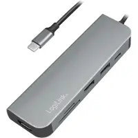 Logilink UA0343, USB 3.2 Gen 1 (3.1 Gen 1) Type-C, Aluminium, MicroSD (TransFlash), SD, HDMI, USB 3.2 Gen 1 (3.1 Gen 1) Type-A, USB 3.2 Gen 1 (3.1 Ge