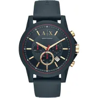 Armani Exchange Analogt ur natblå / gylden gul / brandrød / hvid