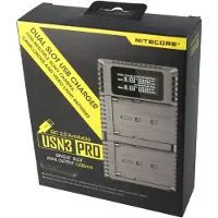 Nitecore USB-lader til 2 batterier Sony NP-FM500H / NP-F730 / NP-F750 / NP-F770 / NP-F970 / NP-F550 + LCD-skærm - USN3 Pro