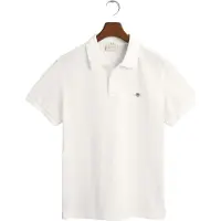 Gant Ganttil mænd. 2220 Polo Slim Fit Shield Pique hvid (XL), Casual, Bomuld, Klassisk, Korte ærmer