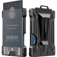 INF RFID kreditkortholder med Cash Clip 6 kort Black