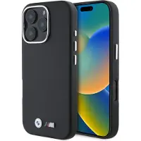 BMW iPhone 16 Pro Hardcover Glat Metal Sort