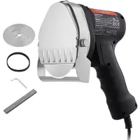 Vevor Elektrisk Shawarma-kniv, 80W Professionel Tyrkisk Kebabkniv, Kommerciel Gyroskærer i Rustfrit Stål, Doner Kebab Kødskæremaskine med 2 Klinger, Φ4"/100 mm Klingdiameter, 0-8 mm Justerbar Tykkelse