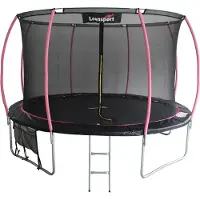 Lean Sport Trampolina Batutas MAX 366 cm, juoda rožinė