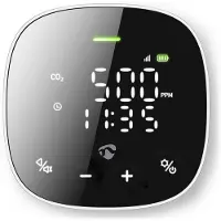 Nedis SmartLife-luftkvalitetsmåler Wi-Fi Inkl. Skærm Fugtighed / Kuldioxid (CO2) / Temperatur Android / IOS Hvid / Sort