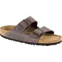 Birkenstock Birkenstocktil kvinder. 452763 Læder Arizona Soft Footbed Oiled sandaler (smal pasform) brun (43), Fast, Ingen, Casual