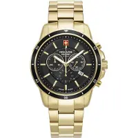 Swiss Alpine Military Herreur 7089.9117 Douglas Sort/Gul guldtonet