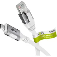 Goobay 74176, 2 m, Cat6, F/UTP (FTP), USB Type-C, RJ-45, Hvid