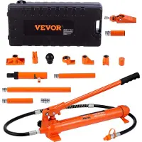 Vevor 10 tons bærbart kraftsæt, hydraulisk stempel med pumpe, donkraft med 1,4 m olieslange, reparationsværktøj til bøjet stel med opbevaringskuffert til biler, garager, tungt udstyr, mekanikere (2204
