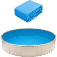 Vevor Poolliner, 11,5 fod rund poolliner, uinbead-stil, holdbar vinyl poolliner, standardmål, 47 tommer væghøjde, poolliner-erstatning til stålsidede overjordiske swimmingpools, ensfarvet