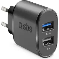 SBS TETR2USB21AFAST, Indendørs, Vekselstrøm, 5 V, 2,1 A, Sort