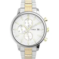Timex Herreur TW2V01800 Chicago Hvid/Gul guldtonet stål Ø45 mm