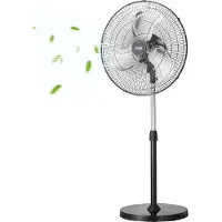 Vevor Industriel Standventilator, 20 tommer 90-graders oscillerende ventilator, højdejusterbare stående ventilatorer med 3 justerbare hastigheder, højtydende gulvventilatorer til soveværelse, stue, hj